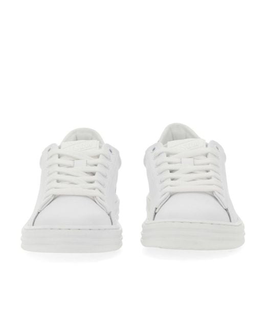 MSGM White Logo Printed Low-Top Sneakers