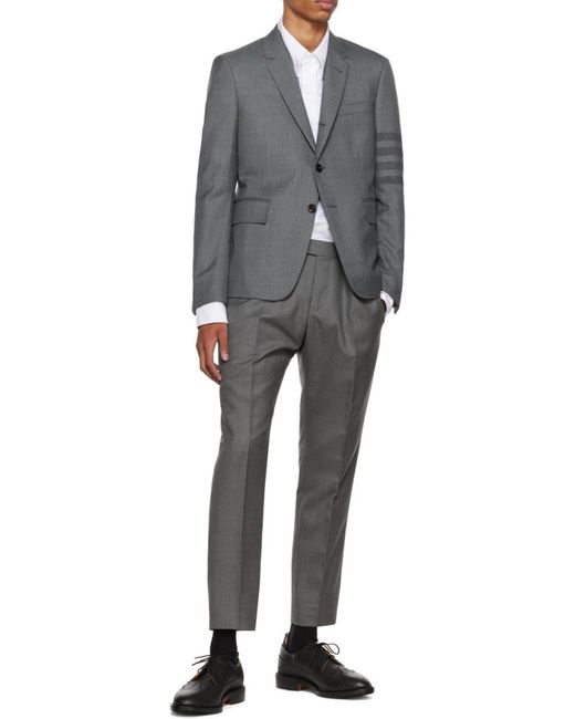 Thom Browne Gray Bar High-Armhole Sport Coat for men