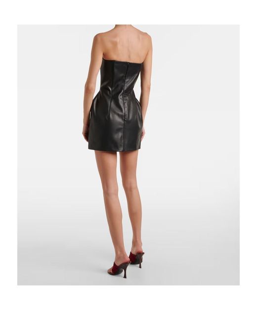 Magda Butrym Black Leather Bustier Minidress
