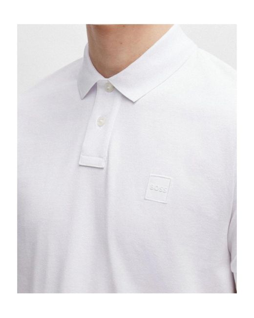Boss Blue Boss Logo Patch Short Sleeved Polo Shirt for men
