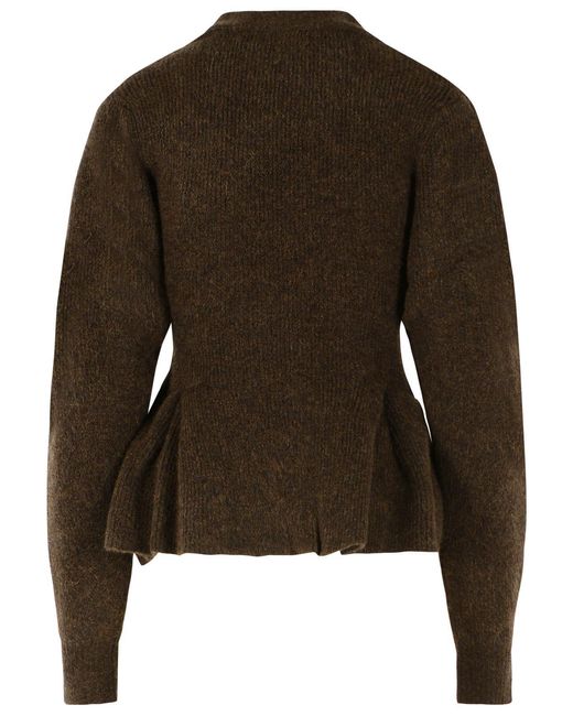 ROTATE BIRGER CHRISTENSEN Brown Alpaca Blend Cardigan