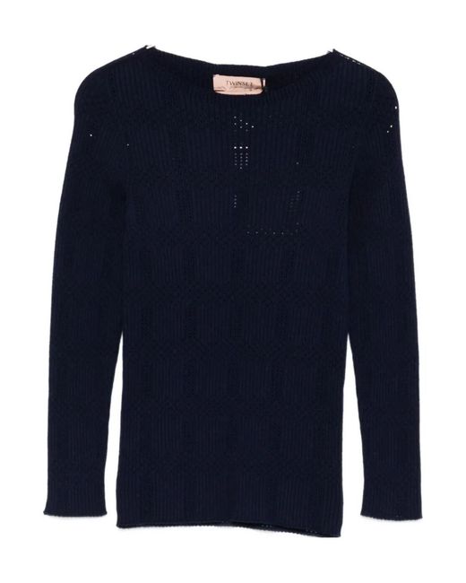 Twinset Blue Ribbed Top