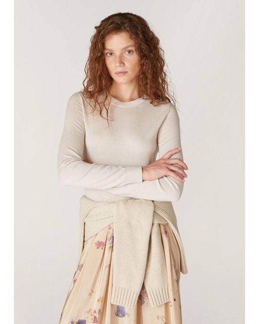 Loro Piana White Crewneck Knitted Jumper