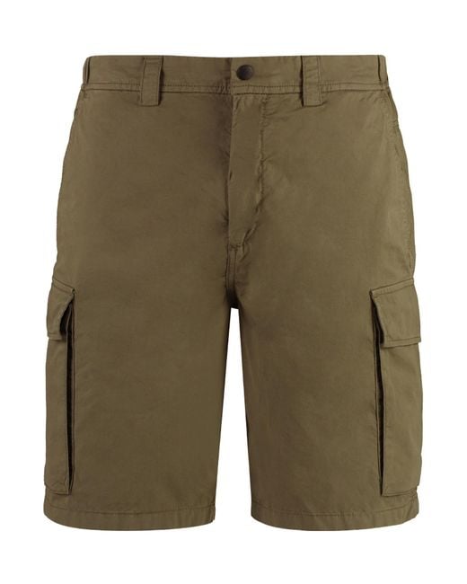 Woolrich Green Button Detailed Cargo Shorts for men