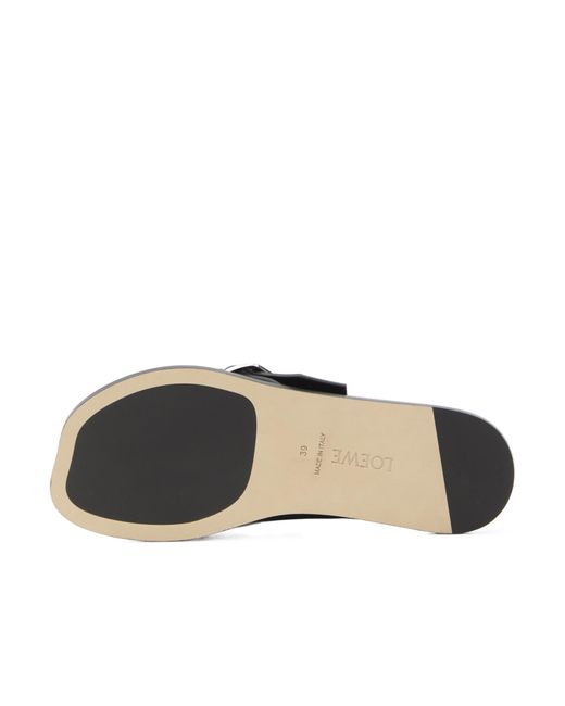 Loewe Brown Petal Belt Flat Sandal