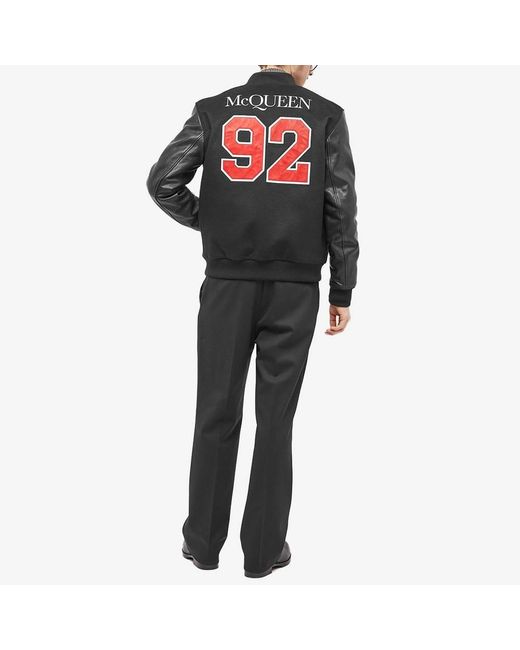 McQueen Black Logo Embroidered Buttoned Jacket for men