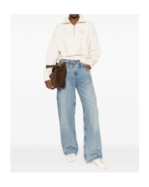 Isabel Marant White Isabel Marant Étoile Ross Stand-Up Collar Sweatshirt