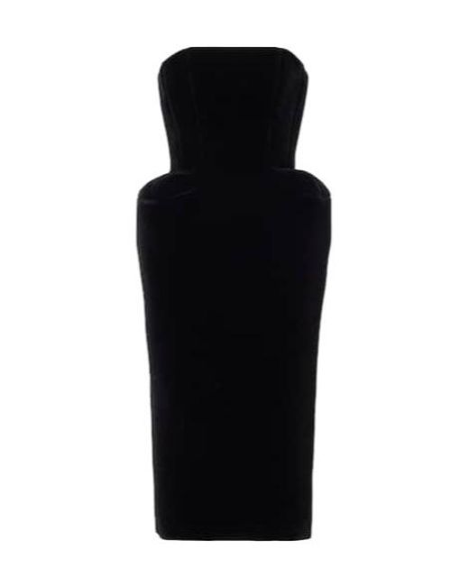 David Koma Black Velvet Bustier Dress