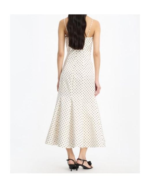 ROTATE BIRGER CHRISTENSEN White Polka-Dot Midi Dress