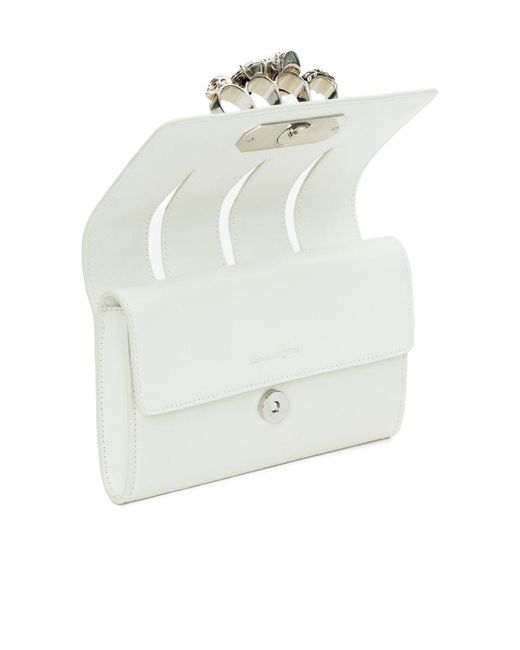 McQueen White The Slush Chained Clutch Bag