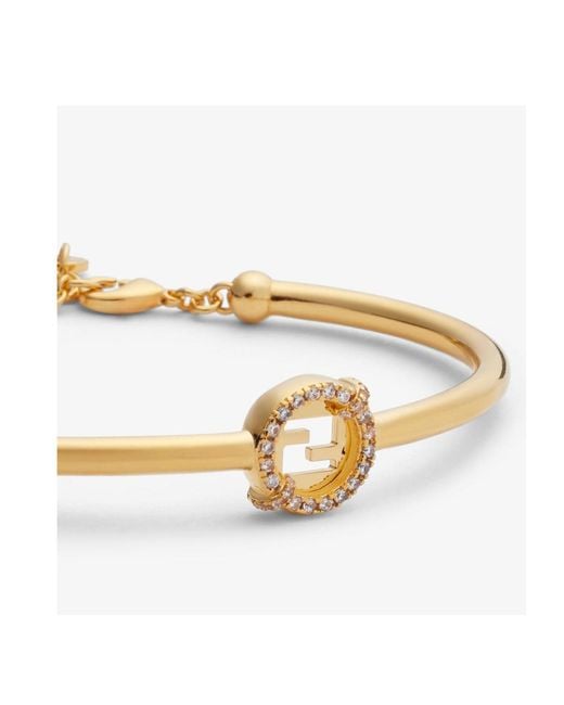 Fendi Metallic Everround Embellished Bracelet