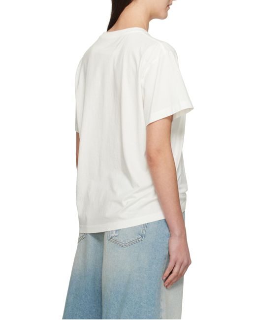 MM6 by Maison Margiela White Logo Printed Crewneck T-Shirt for men