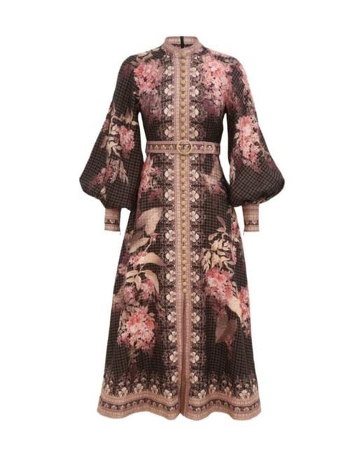 Zimmermann Multicolor Illuminate Buttoned Midi Dress