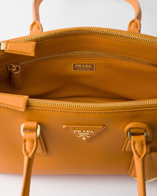 Prada Orange Galleria Medium Leather Bag