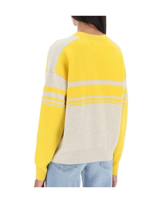 Isabel Marant Yellow Isabel Marant Étoile Callie Logo Intarsia Crewneck Jumper