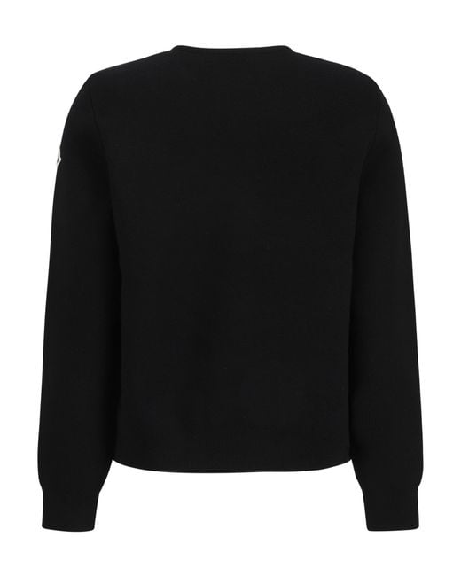 Moncler Black Padded Wool Cardigan