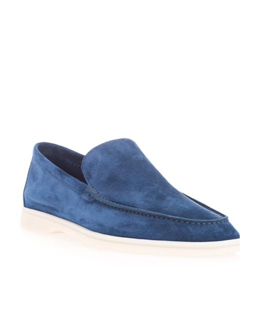 Loro Piana Blue Logo Details Loafers for men