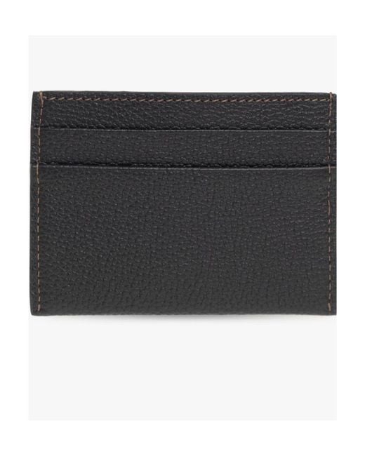 Burberry Black Logo Plaque Pebbled Card Holder