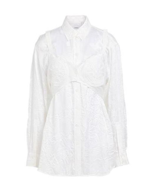 Burberry White Lace Shirts Blouses