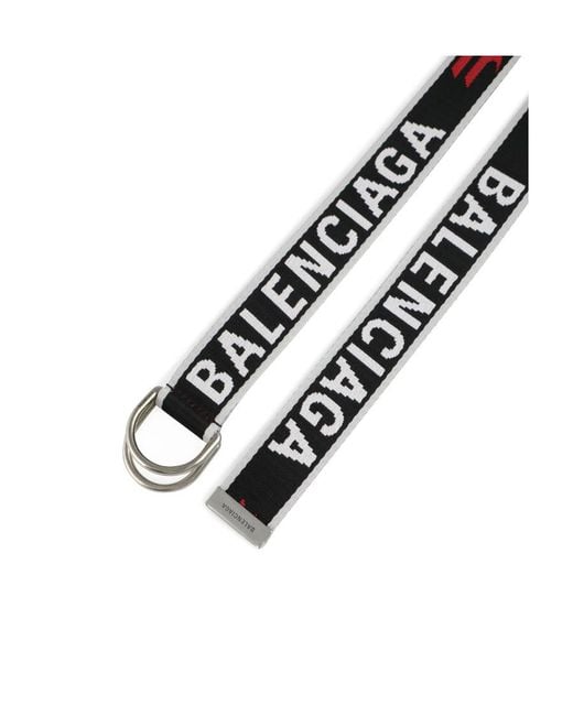 Balenciaga White D Ring Logo Detailed Belt for men