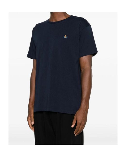Vivienne Westwood Blue Orb Logo T-Shirt for men