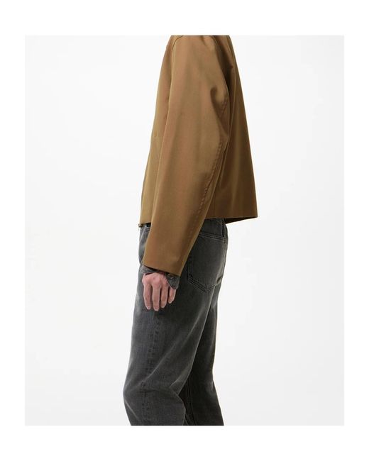Our Legacy Brown Zip-Up Mini Jacket for men