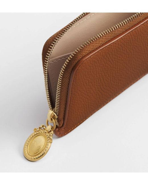 Dior Brown Médaillon Cosmos Zipped Card Holder