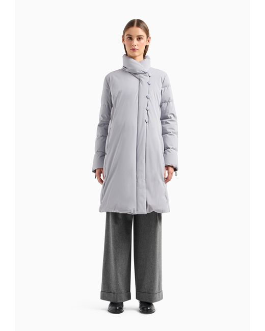Emporio Armani Gray Long-Sleeved Down Jacket