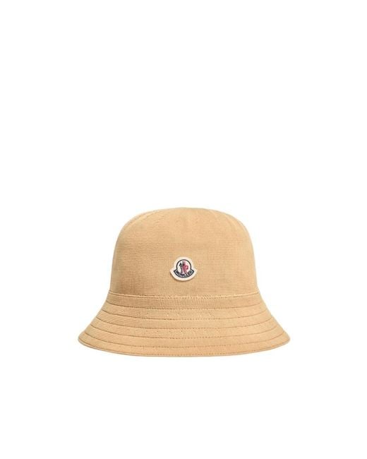 Moncler Natural Logo Patch Bucket Hat for men