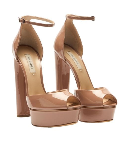 Casadei White Flora Platform Sandal
