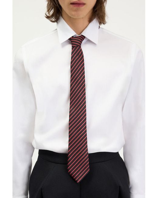 Jean Paul Gaultier White Striped Tie for men