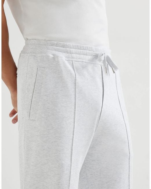 Brunello Cucinelli White Drawstring Track Pants for men