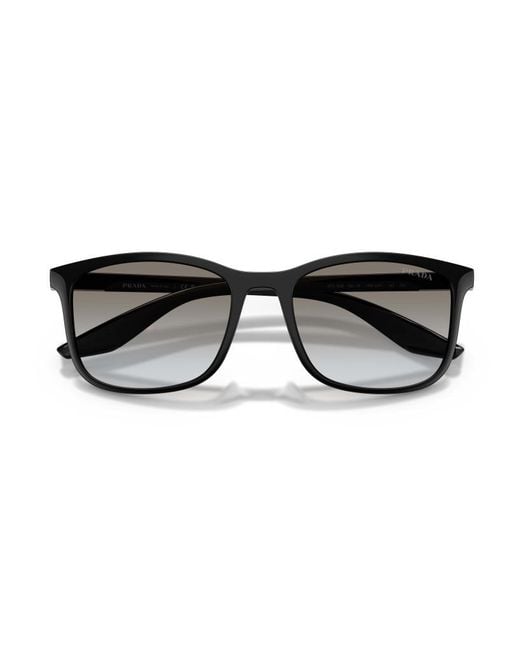 Prada Linea Rossa Gray Prada Eyewear Square Frame Sunglasses for men