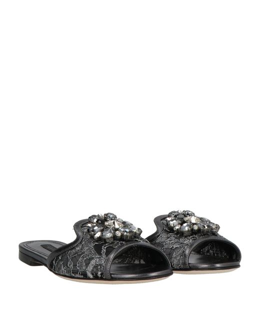 Dolce & Gabbana Black Slide Sandals