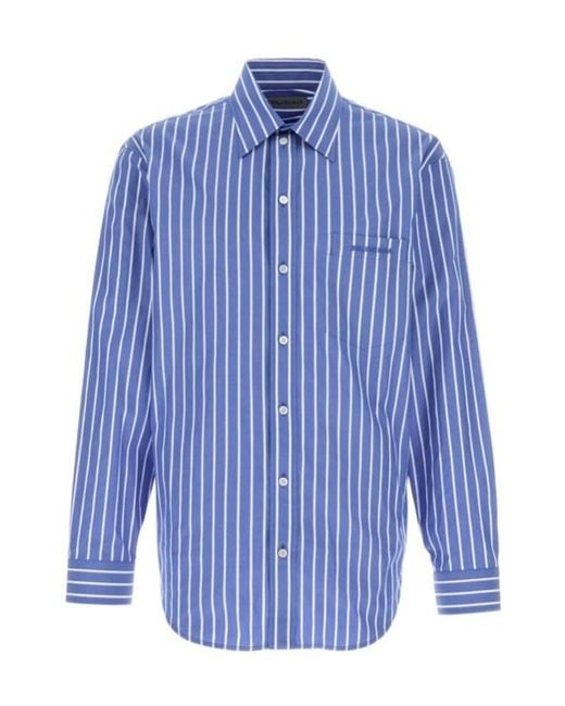 Balenciaga Blue Striped Shirt for men
