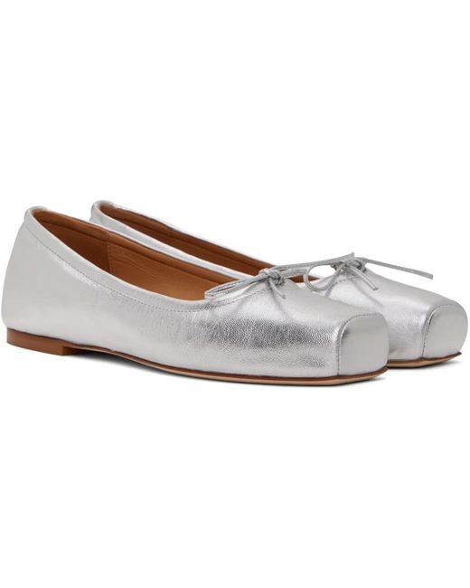 Aeyde White Gabriella Ballet Flats