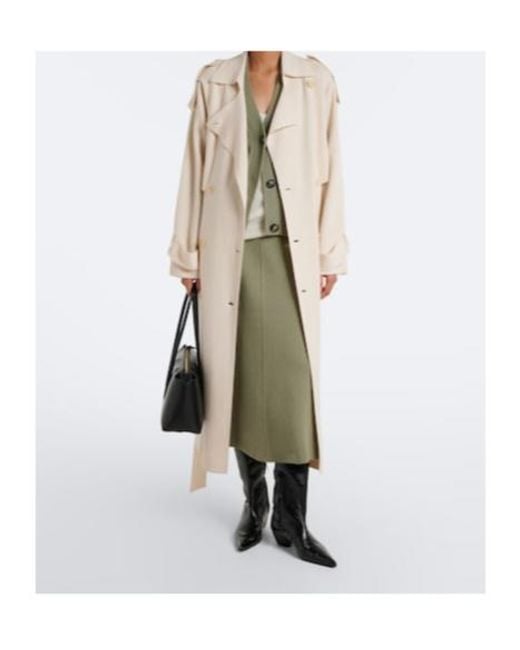 Jardin Des Orangers Green Virgin Wool And Cashmere Midi Skirt