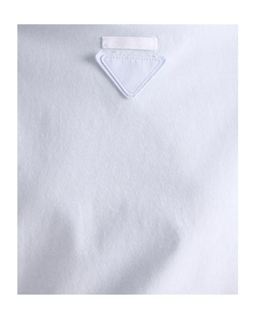 Prada White Girocollo Trimmed Knitted Top