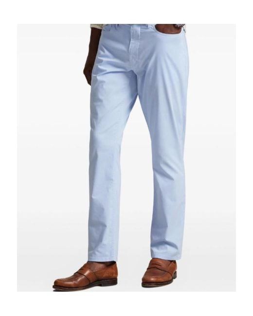 Polo Ralph Lauren Blue Five-Pocket Twill Trousers for men