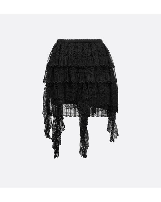 Dior Black Ruffled Miniskirt