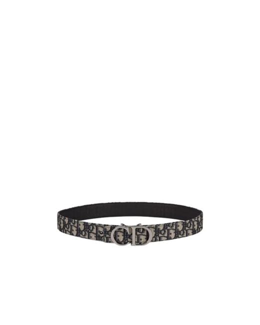 Dior Black Homme Oblique Reversible Belt for men
