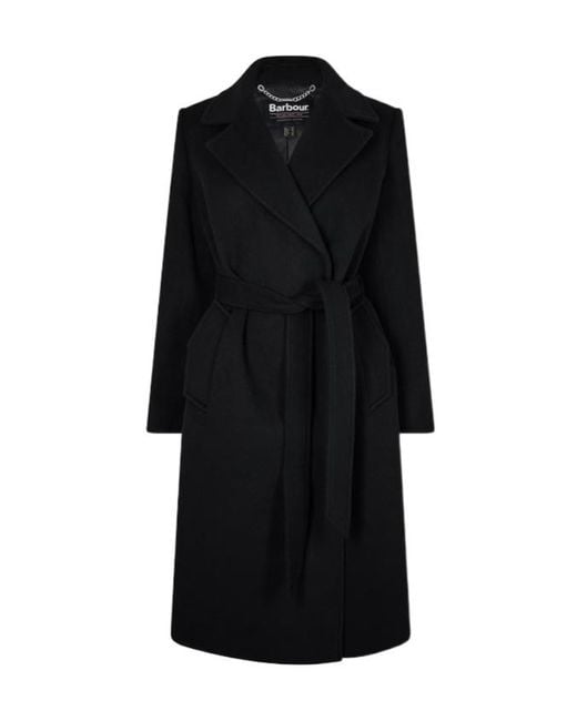 Barbour Black Clodagh Wool Trench Coat