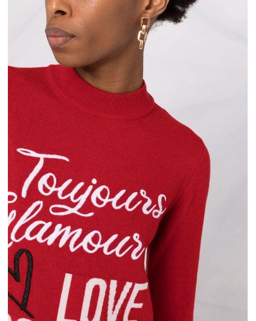 Moschino Red Logo Knit Jumper