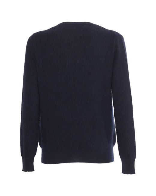 Ballantyne Blue Ribbed-Knit Jumper for men