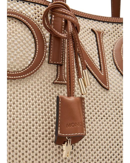 Moncler Natural Woven Leather Tote Bag