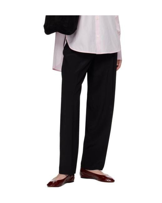 Totême Black Totême Double-Pleat Summer Trousers