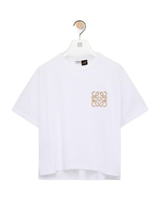 Loewe White Embroidered Logo Oversized T-Shirt