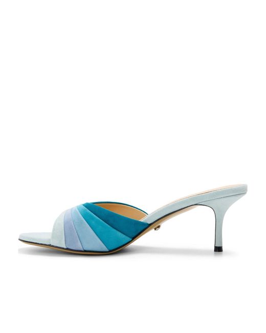 Mach & Mach Blue Colorblock Heeled Mules