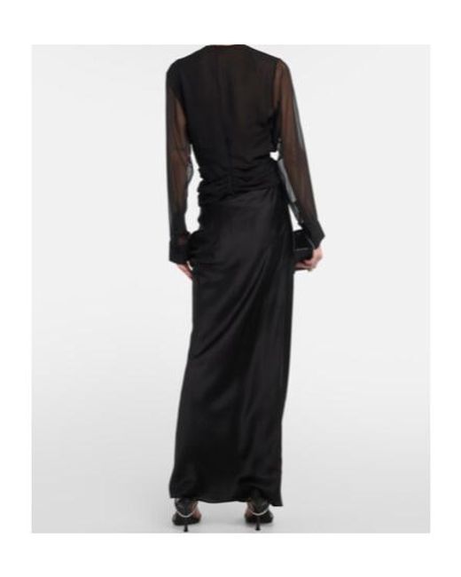 Christopher Esber Black Springs Silk Georgette Blouse