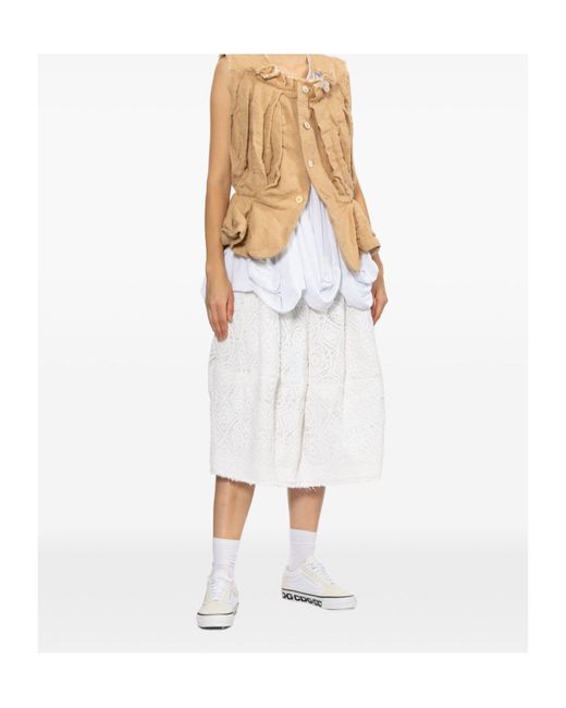 Comme des Garçons White Lace Midi Skirt